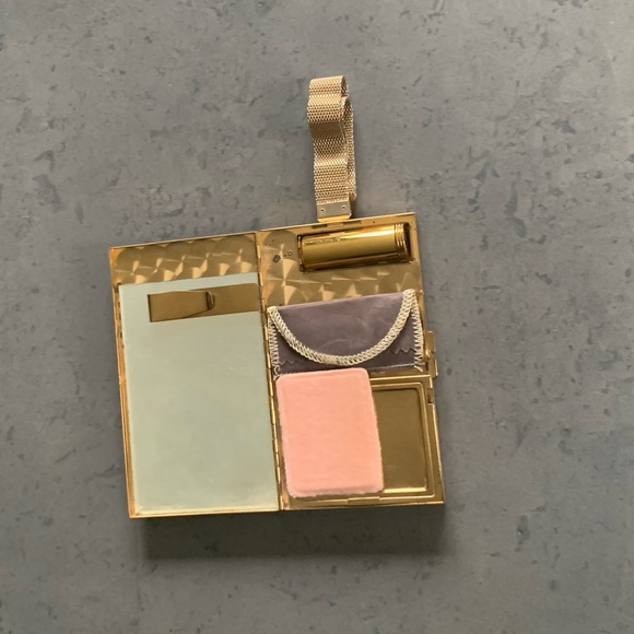 Vintage 1940s Marhill Mother of Pearl Cigarette Wristlet Case | Gold Tone Clutch